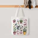 NATSUNO Canvas Tote Bag,Science Graduation Gifts,Tote Bags for Women,Reusable Grocery Bags (Funny-plant)