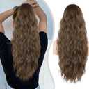 Drawstring Ponytail for Women, 26 inch Long Ponytail Extension, Synthetic Pony Tails Hair Extensions, Hair Extensions Ponytail for Daily Use (Color: Medium Brown)