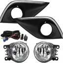 AniyaFDCX Fog Lights Fit For Mitsubishi Outlander 2016-2020 Halogen Fog Lamp Chrome Harness Switch Kit(Not fits Sport or ASX Model) One Missing Light