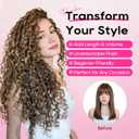 REECHO Curly Clip in Hair Extensions, 4PCS 24 inch Long Hair Extensions Clip ins Lace Weft Natural Hairpieces for Women Daily, Medium Blonde with Highlights