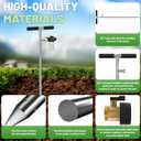 Deep Root Tree Watering Tool, Stainless Steel Tree Watering Spike with Fertilizer Bottle, Root Feeder with Brass Valve T-Handle, Irrigation System Watering Stake for Garden Orchard Shrub