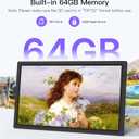 Uhale 32 Inch Extra Large Digital Picture Frame with 64GB, Remote Control, 1920 x 1080 FHD IPS WiFi Electronic Photo Frames, Support SD and USB, Share Moments Securely and Instantly, No Touch Screen