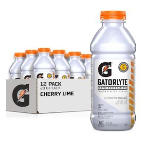 Gatorlyte Rapid Rehydration Electrolyte Drink, Cherry Lime, Specialized Blend of 5 Electrolytes, Lower Sugar, No Artificial Sweeteners, No Artificial Flavors, 20 fl oz Bottles (12 Pack) (EXP 05/04/27)
