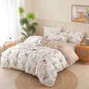 OAITE Duvet Cover Twin Size - 100% Cotton Comforter Cover Floral Duvet Cover Sets 3-PC, Breathable Duvet Cover with Zipper Closure & Corner Ties