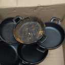 Ziliny Mini Cast Iron Skillets 5 x 5 x 1.3 Inch Cast Iron Pan Small Ramekin Set Black Casserole Dish Cookware Oven Safe Mini Skillets for Kitchen Indoor Outdoor Picnic (6 Pack) Black