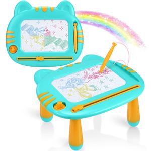 Magnetic Drawing Board for Toddlers Boys & Girls, Toddler Toys 3-5, Magna Mess Free Doodle Board Pad Learning Toy, Etch A Colorful Sketch Educational Toys for Boys Girls Christmas Easter Birthday Gift (Yellow Green)