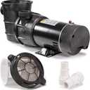 XtremepowerUS 1.5HP Above Ground Swimming Pool Pump 2-Speed Pump Spa 1.5" inch High Flow Dual Speed Self Filter Basket w/ Pool Hose Adapter