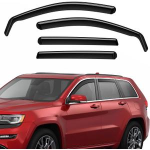 in-Channel Rain Guards Fit for Jeep Cherokee 2014-2023 Black Extra Durable Shatterproof Side Window Deflectors, Vent Window Visors, Wind Deflectors - 4 PCS