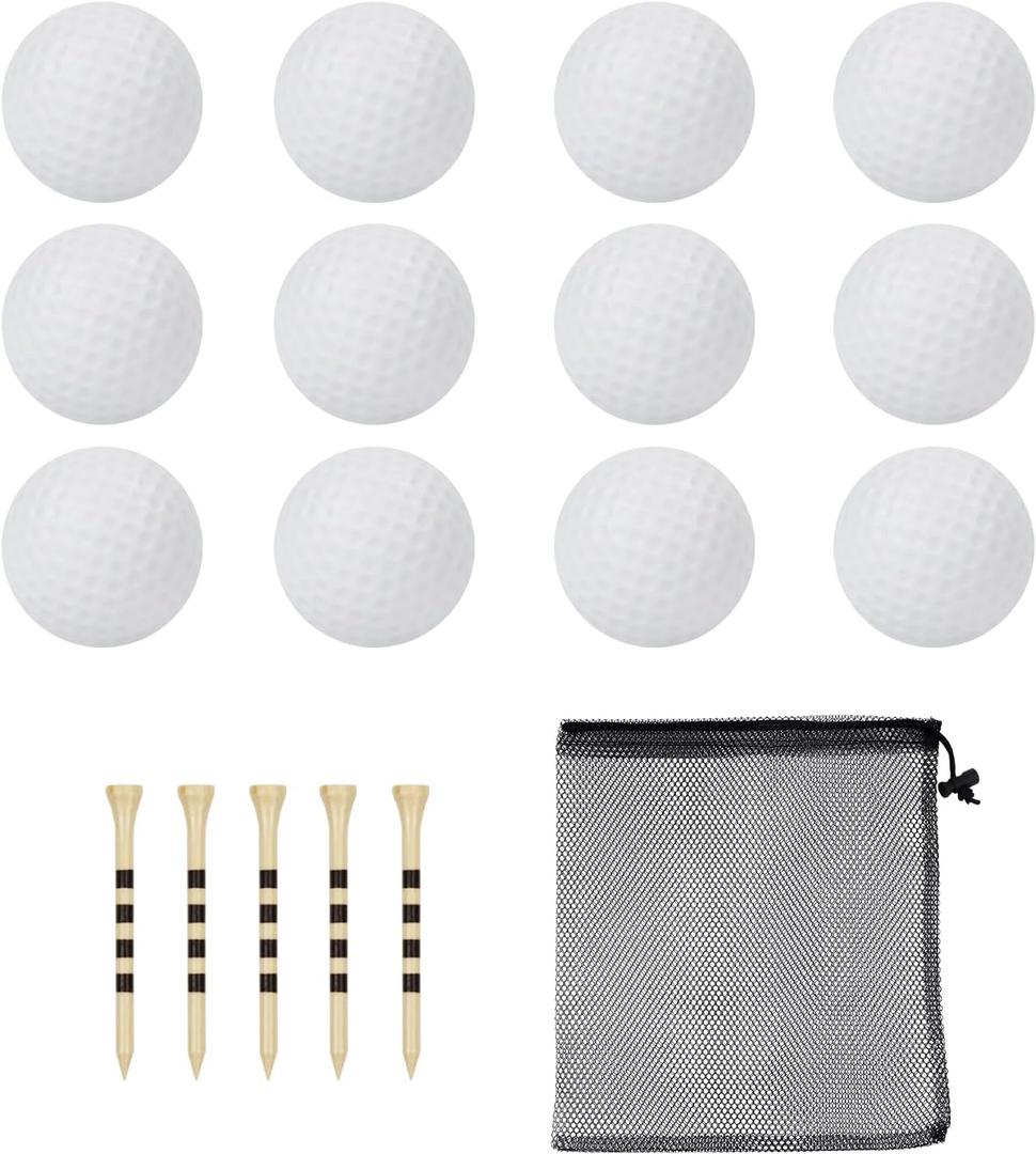 40 Pack Foam Golf Practice Balls - Realistic Feel and Limited Flight Training Balls for Indoor or Outdoor (12 White)
