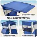 East Oak Reclining Camping Chair with Canopy & Foot Rest | 4-Position Folding Beach Chair with Adjustable Canopy, Detachable Foot Rest, Supportive Headrest, 330 lbs Canopy Chair, Adult Size