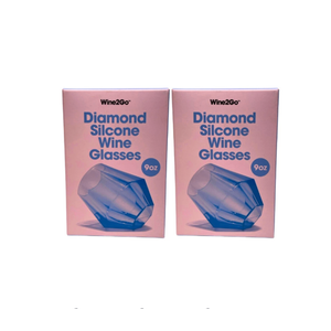 Wine2Go Diamond Silicone Wine Glasses 9oz