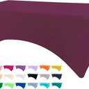 Table Covers for 6 Foot Tables, Burgundy Washable and Wrinkle Resistant Stretch Tablecloths Rectangle 6ft for Events, Wedding, Banquets, Parties (72" x 30" (Rectangular))