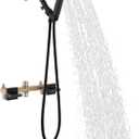 FSCEPIXI 2 Handle Shower Tub Kit,Tub and Shower Faucet Set with 8Setting Handheld Shower Head and Tub Spout, Matte Black