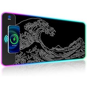 Large Gaming Mouse PadLong Mousepad, Extended XL Office Desk Mat, Long Full Desk PadStitched Edges & Anti-Slip Rubber BaseDesk Pad for Keyboard and MouseDesk Accessories Supplies31.5 x 11.8 inch 