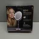 Makeup Mirror with Lights, 1x/20x 360 Rotation Vanity Mirror, Brightness Adjustable Lighted Makeup Mirror with Magnification, 5000 mAh Rechargeable Double Sided Mirror with 3 Colors, Gift for Women (Chrome)