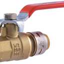 SharkBite Max 1/2 Inch x 1/2 Inch Ball Valve with FNPT Connector, Push to Connect Brass Plumbing Fitting, PEX Pipe, Copper, CPVC, PE-RT, HDPE, UR22182A
