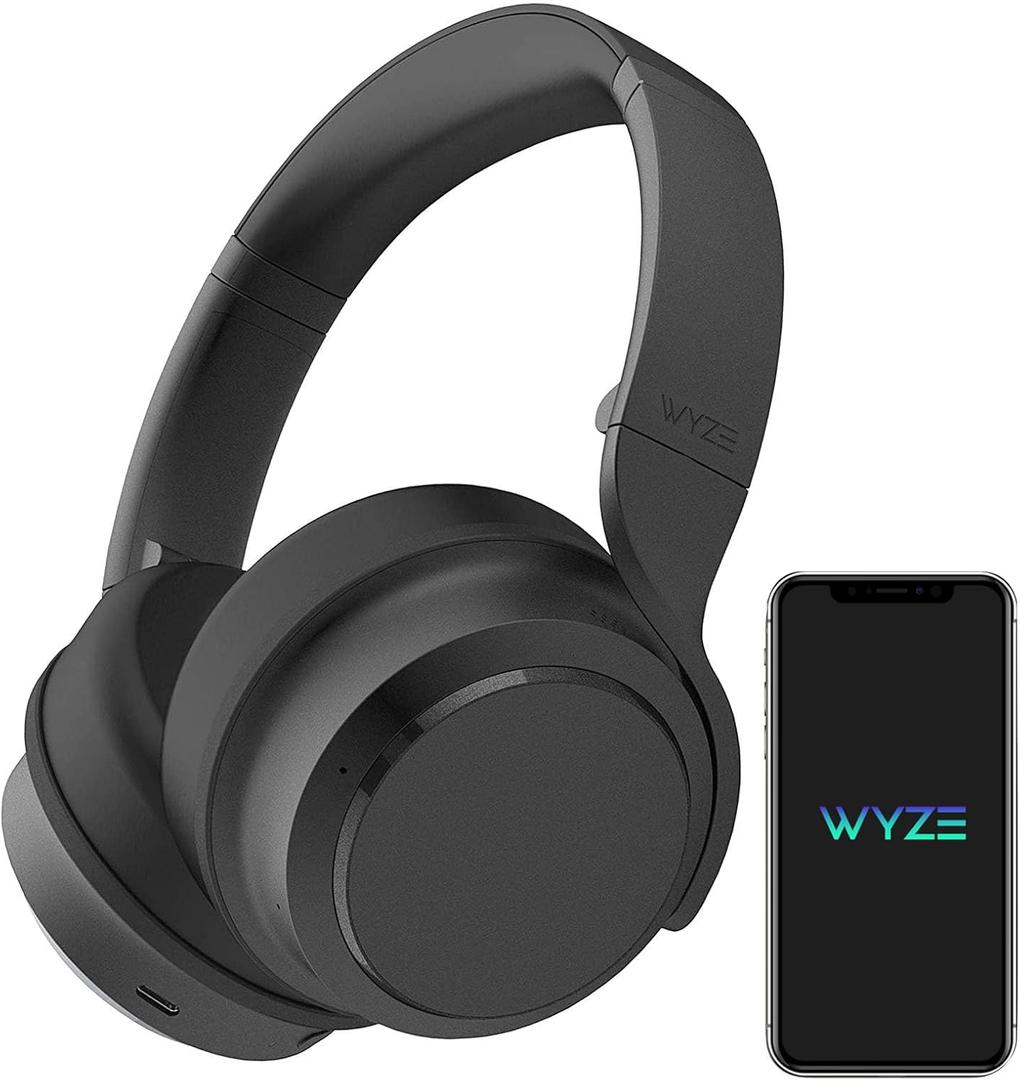 Wyze Headphones Noise Cancelling, Wireless Over Ear Bluetooth Headphones with Mic, Alexa Built-in, HiFi Sound, Transparency Mode for Travel Home Office, Custom EQ via Wyze App