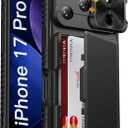 Vihibii for iPhone 17 Pro Case Wallet with Card Holder (4 Cards) [RFID Blocking] & Slide Camera Cover, Military Grade Drop Protection, Rugged Hard Back & Silicone Edge Phone Case 6.3" 5G 2025, Black