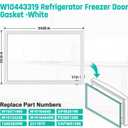 Upgraded W10443319 Freezer Door Gasket Replacement for Whirlpool Refrigerator Door Seal WRF535SMBM00 WRF535SMHZ00 KRFC302ESS00 Freezer Gasket W10571960 KitchenAid Freezer Seal for Kenmore