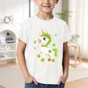 4th of July Shirts Kids Bow Patriotic Tshirt Boys Girls American Flag Bow Tee Tops (White)