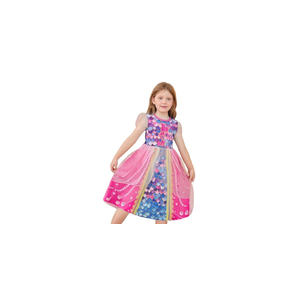 LQSZ Girls Princess Dresses Toddler Tulle Dress with Cute Puff Sleeves for Birthday Party Outfit,Summer, 130