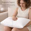 PureDown 30 x 30 Feather Down Throw Pillow Insert, 1 Pack Euro Pillow for Decorative Bed Cushion Couch Sofa