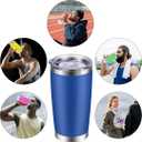 20 oz Stainless Steel Vacuum Insulated Tumbler with double-wall, lid, straw, and straw brush suitable mug for travel, coffee, juice, or water. (White)