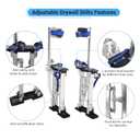 Drywall Stilts 15-23 Adjustable Lightweight Aluminum Tool Stilt with Knee Pads Protection for Painting Painter Taping,Silver