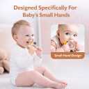 Baby Silicone Teething Ring Teether Gift Set for Boys and Girls Over 3 Months Soothes Gums Fits Small Hands Ergonomic Design Set of 4 Toys Ideal Gift Box BPA Free