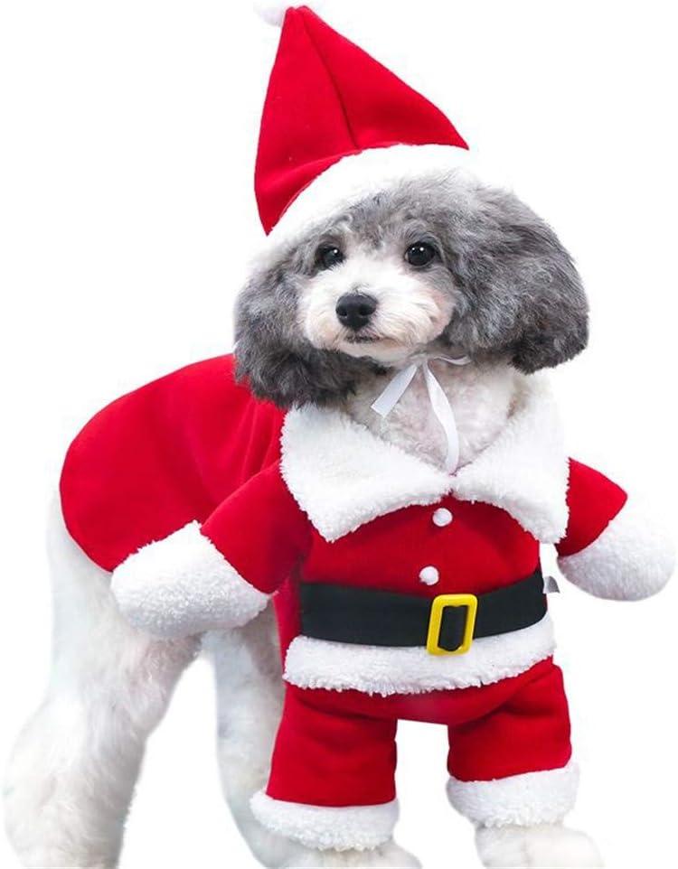 SUNTRADE Pet Christmas Costumes Dog Cat Christmas Santa Suit Pet Cosplay Costumes (M)