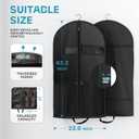Lazebox 43" Travel Garment Bag with Accessories Zipper Pocket, Heavy Duty Suit Bag for Suits, Tuxedos, Dresses, Coats, Black, 1 pack