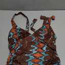 Womens Boho Print Ruched Halter Crop Tops Sexy V Neck Backless Going Out Top Summer Slim Fit Y2k Tops Size L