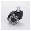 1 Pack 2 Inch Office Chair Casters Swivel Rubber Soft Safety Rollers PU Transparent Furniture(Gray-Transparent)