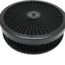 X-AVION Full Flow Round 9''X2'' Air Filter Assembly Kit Black Washable and Resuable Air Cleaner with Mounting Stud & Wing Nut Kit Air Cleaner for 4 Barrel Carburetor V8 Chevy Frd
