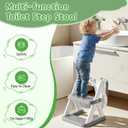 Potty Training Toilet Seat with Steps, 2-in-1 Toddler Toilet Seat for Boys Girls with Splash Guard Soft Anti-Slip Pad,Grey