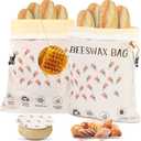 Beeswax Bread Bags (2026 New Upgrade) 2-Pack Reusable Bread Bags for Homemade Bread Sourdough,17"×13"100% Linen Moisture-proof Lined XL Beeswax Bread Bag with Buckle&1Bowl Covers,Keeps Fresh Longer