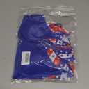 NECIOUS Girls Swimsuit, 3 Piece Bikini Bathing Suit Tropical Floral Swimwear with Cover Up Pants 7-16Y (9-10 Years, Blue Red)