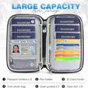 Passport Holder Family RFID Travel Document Organizer for Women Waterproof Passport Wallet Men Portable Case for Cards, Boarding Pass, ID, Money, Tickets with Zipper