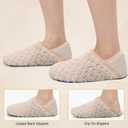 Scurtain House Slippers for Women Men Indoor Barefoot Slippers Socks Comfy Slip on House Shoes Cozy Furry Lightweight Non-Slip for Bedroom Travel Yoga (Beige)