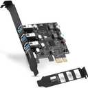 PCIe USB Card 4-Ports(1x USB-C - 3X Type A) USB 3.0 Expansion Card PC Internal hub for Windows 10/ 8/ 7 and MacPro 4.1/ 5.1 with Low Profile Bracket