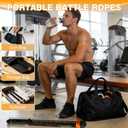 Adjustable Ropeless Battle Ropes Trainer, Weighted Cordless Battle Ropes for Home Gym, Portable Workout Ropes for Strength Training, Anaerobic & Full Body Exercise (Pink)