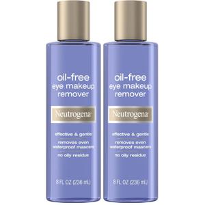 Neutrogena OilFree Eye Makeup Remover & Cleanser, Gentle & NonGreasy Makeup Remover for Waterproof Mascara, 8 fl. Oz, 2 Pack