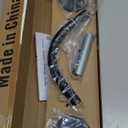 L Shaped Corner Shower Curtain Rod, Adjustable [24.3" - 47.6"] x [24.3" - 47.6"] 90 Degree Square Shower Curtain Rod with 12 Hooks & Ceiling Support for Bathroom Bathtub - Matte Black