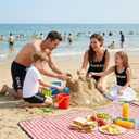 IFFEI Family Matching Mommy and Me Swimsuits One Piece Swimwear Modest Bathing Suits Beachwear for Beach Pool Vacation (Black, L)