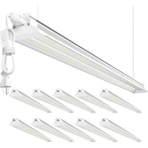 ELEKICO Upgrade Hanging | Surface Mount 4' Led Shop Lights for Workshop 4FT 10pack, Super Bright 10000LM 5000K 60W Linkable 4FT Led Shop Light for Workshop Garage Factory Warehouse Shop Workbench