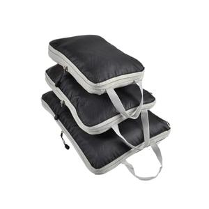 Compatible For Travel Storage Bag Compressible Packing Cubes Foldable Waterproof Suitcase Nylon Portable With Handbag Luggage Organizer(Black)
