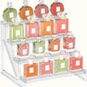 2 x Display Stand Organizer Room Decor - 4 Tier Acrylic Shelves Clear Display Risers, Perfume Organizer Stand,Cupcakes Stand Holder, Desserts Shelves Organizer and Decor for Bedroom, Bathroom, Party, 1 Pack(9 Inch ,1 Pack)