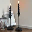 BEAHOT Matte Black Candle Holders Set of 6 with Matching Candle Snuffers Elegant Non-Slip Candlestick Holders for Christmas Decorations Wedding Centerpiece, Dining Table & Home Gift Display