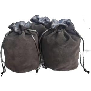 Drawstring Dice Bag Chess bag small pouch hold chess pieces velvet Fabric Dice Pouch cosplay coin pouch Velvet Jewelry Bag Red/Grey/Black (3, Grey)