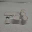 Resin Beige Bathroom Accessories Set 5 Pcs, Lotion Soap Dispenser, Toothbrush Holder, Bathroom Tumbler, Qtip Holder and Vanity Tray, Bathroom Countertop Organizer Set for Modern Home Apartment, Beige